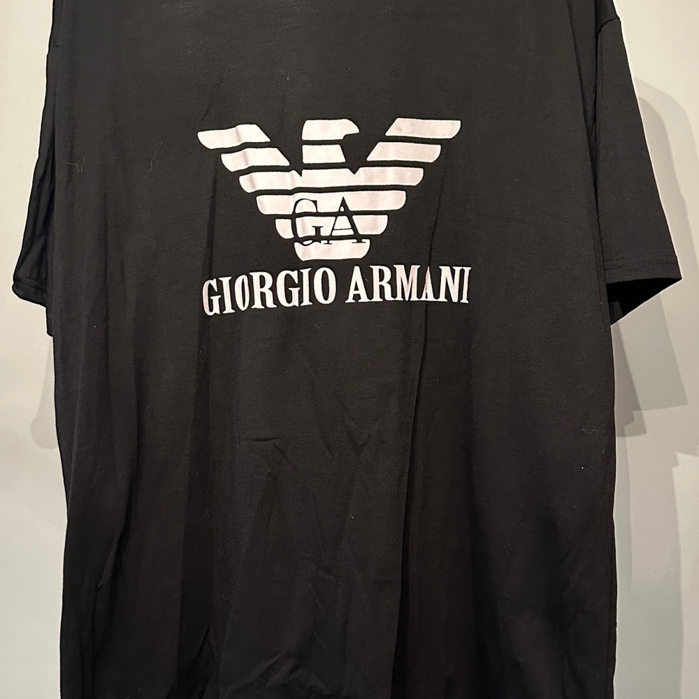Giorgio Armani Black Tee with Logo